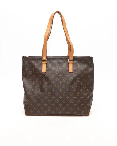 Pre-owned Louis Vuitton Monogram Cabas Mezzo Bag In Brown