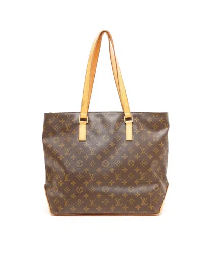 Pre-owned Louis Vuitton Monogram Cabas Mezzo Bag In Brown