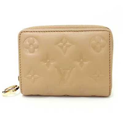 Pre-owned Louis Vuitton Monogram Camel Gold Monogram Leather Bill Wallet (bi-fold) () In Camel, Gold, Monogram
