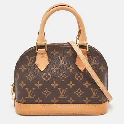 Pre-owned Louis Vuitton Monogram Canvas Alma Bb Bag In Brown