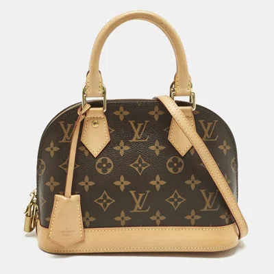 Pre-owned Louis Vuitton Monogram Canvas Alma Bb Bag In Brown