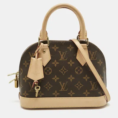Pre-owned Louis Vuitton Monogram Canvas Alma Bb Bag In Brown