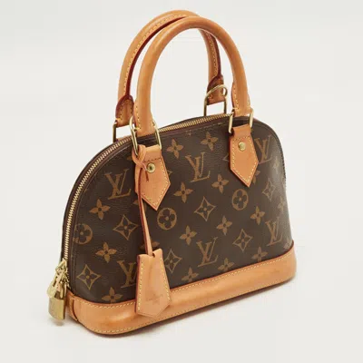 Pre-owned Louis Vuitton Monogram Canvas Alma Bb Bag In Brown