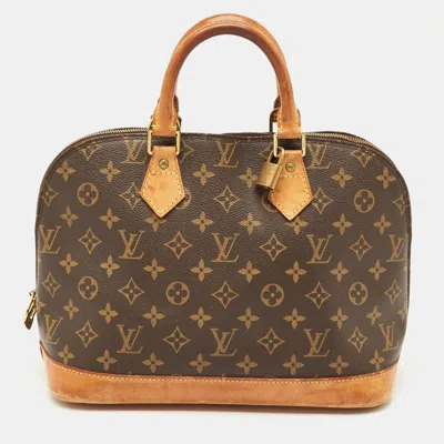 Pre-owned Louis Vuitton Monogram Canvas Alma Pm Bag In Brown