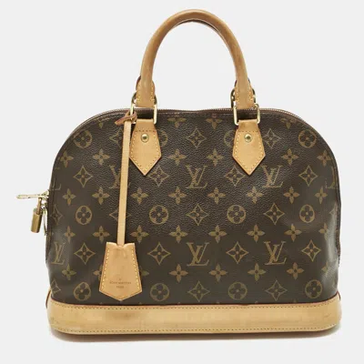 Pre-owned Louis Vuitton Monogram Canvas Alma Pm Bag In Brown