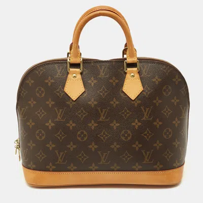 Pre-owned Louis Vuitton Monogram Canvas Alma Pm Bag In Brown