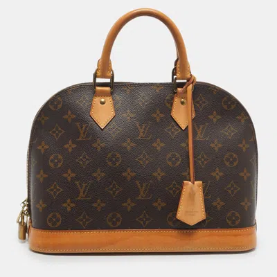 Pre-owned Louis Vuitton Monogram Canvas Alma Pm Bag In Brown