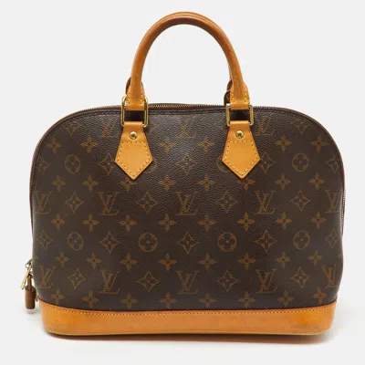 Pre-owned Louis Vuitton Monogram Canvas Alma Pm Bag In Brown