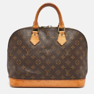 Pre-owned Louis Vuitton Monogram Canvas Alma Pm Bag In Brown