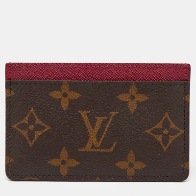 Pre-owned Louis Vuitton Monogram Canvas And Leather Card Holder