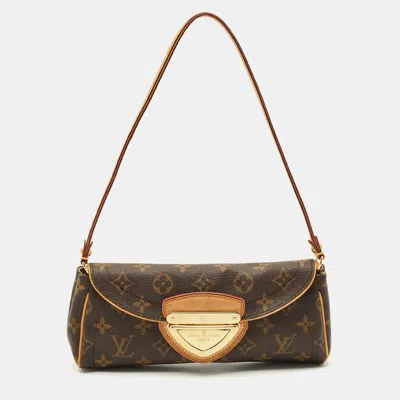 Pre-owned Louis Vuitton Monogram Canvas Beverly Clutch Bag In Brown