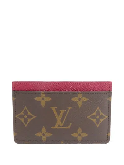Pre-owned Louis Vuitton Monogram Canvas Card Case In Brown