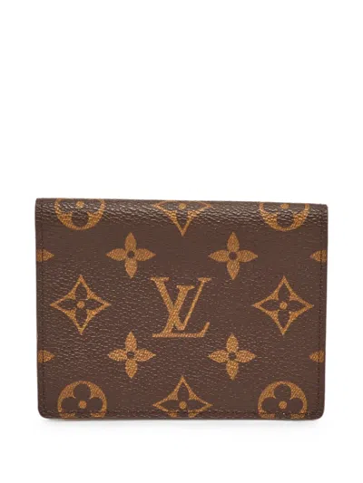 Pre-owned Louis Vuitton Monogram Canvas Card Holder In Brown