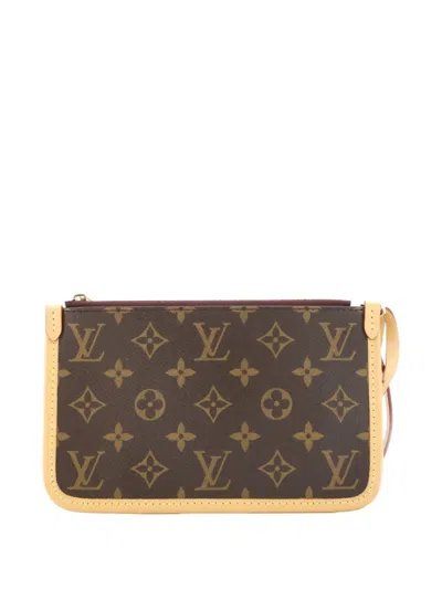 Pre-owned Louis Vuitton Carryall Pochette Monogram Canvas Pm Pouch In Brown