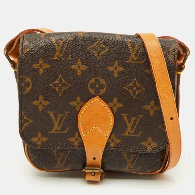 Pre-owned Louis Vuitton Monogram Canvas Cartouchiere Pm Bag In Brown
