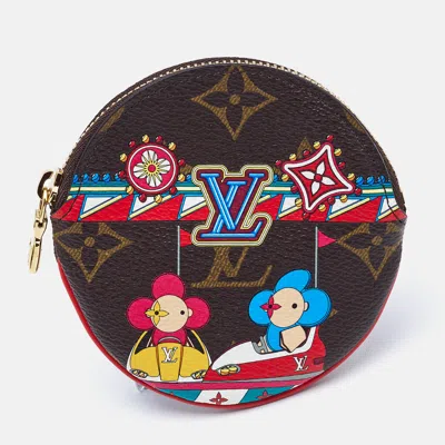 Pre-owned Louis Vuitton Monogram Canvas Christmas Animation Bumper Cars Coin Purse In Brown