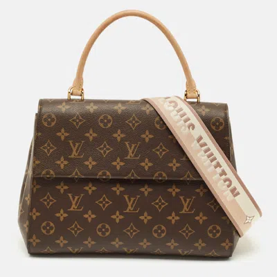 Pre-owned Louis Vuitton Monogram Canvas Cluny Mm Bag In Brown