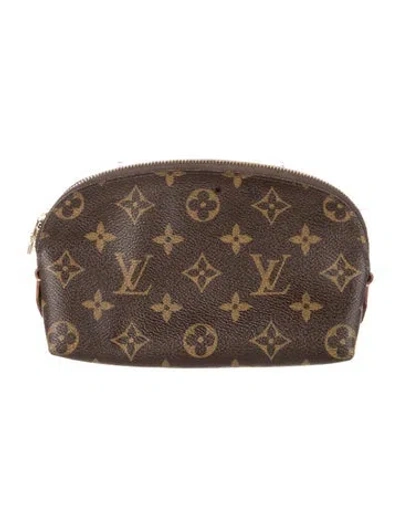 Pre-owned Louis Vuitton Monogram Canvas Cosmetic Pouch In Brown