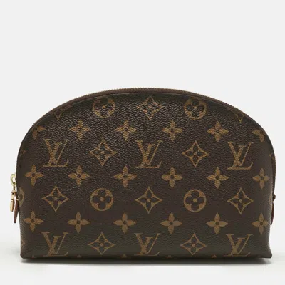 Pre-owned Louis Vuitton Monogram Canvas Cosmetic Pouch Mm In Brown