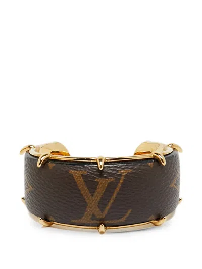Pre-owned Louis Vuitton Monogram Canvas Cuff Bracelet In Gold