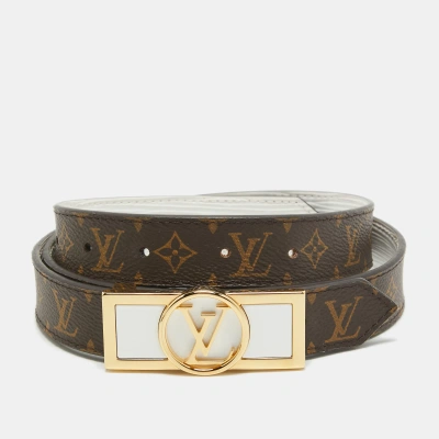 Pre-owned Louis Vuitton Monogram Canvas Dauphine Reversible Belt 90 Cm In Brown