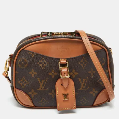 Pre-owned Louis Vuitton Monogram Canvas Deauville Mini Bag In Brown