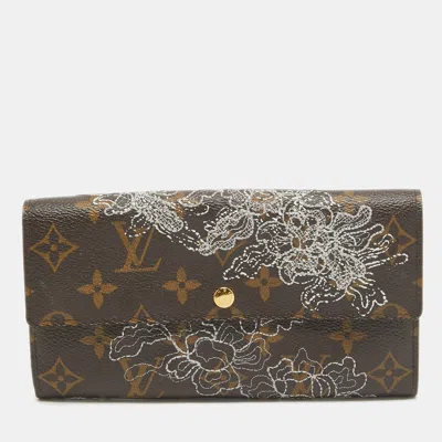 Pre-owned Louis Vuitton Monogram Canvas Dentelle Sarah Wallet In Brown