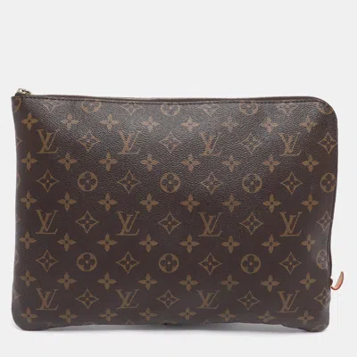 Pre-owned Louis Vuitton Monogram Canvas Etui Voyage Mm Pouch In Brown