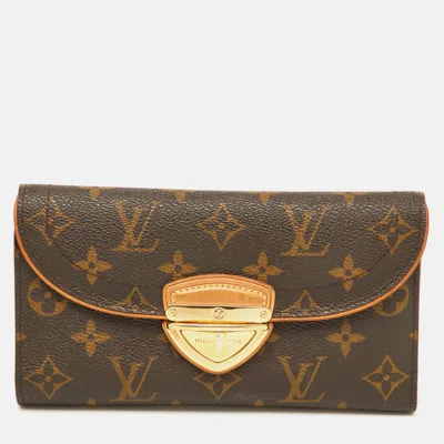 Pre-owned Louis Vuitton Monogram Canvas Eugenie Wallet In Brown