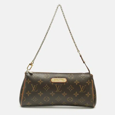 Pre-owned Louis Vuitton Monogram Canvas Eva Pochette Bag In Brown