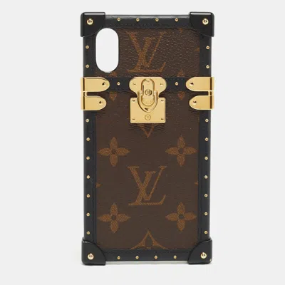 Pre-owned Louis Vuitton Monogram Canvas Eye-trunk Iphone X/xs Case In Brown