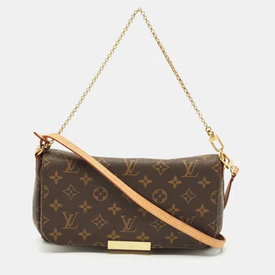 Pre-owned Louis Vuitton Monogram Canvas Favorite Mm Bag In Brown