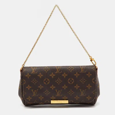 Pre-owned Louis Vuitton Monogram Canvas Favorite Mm Bag In Brown