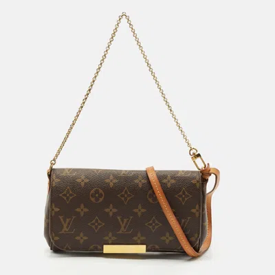 Pre-owned Louis Vuitton Monogram Canvas Favorite Pm Bag In Brown
