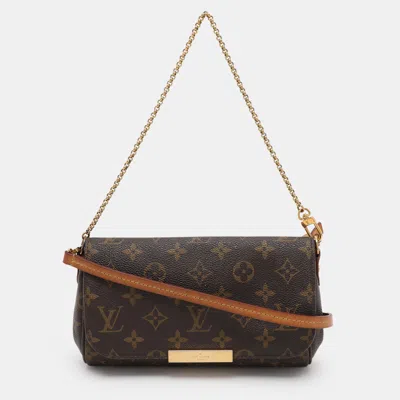 Pre-owned Louis Vuitton Monogram Canvas Favorite Pm Bag In Brown