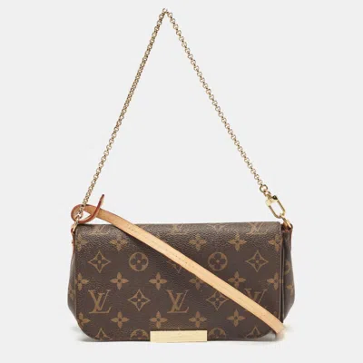 Pre-owned Louis Vuitton Monogram Canvas Favorite Pm Bag In Brown