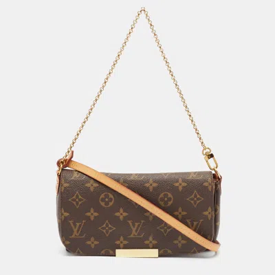 Pre-owned Louis Vuitton Monogram Canvas Favorite Pm Bag In Brown