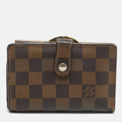 Pre-owned Louis Vuitton Monogram Canvas French Wallet In Brown