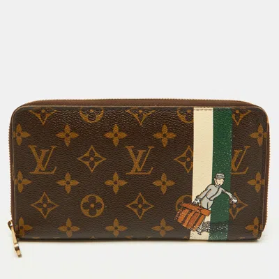 Pre-owned Louis Vuitton Monogram Canvas Groom Zippy Organiser