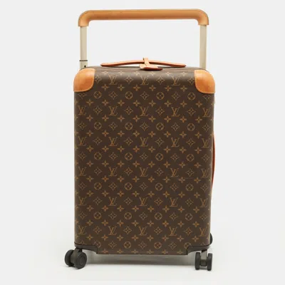 Pre-owned Louis Vuitton Monogram Canvas Horizon 55 Suitcase In Brown