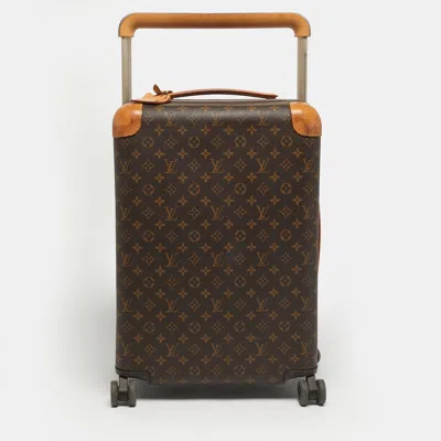 Pre-owned Louis Vuitton Monogram Canvas Horizon 55 Suitcase In Brown