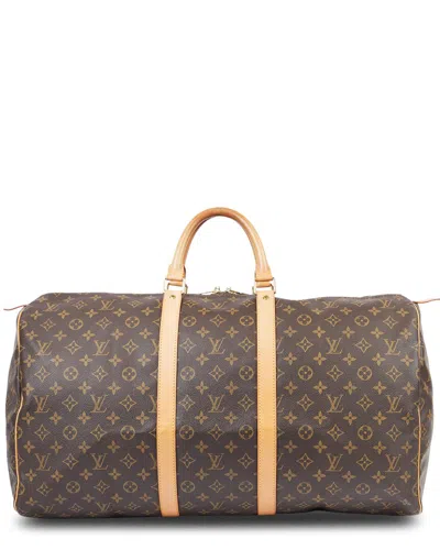 Pre-owned Louis Vuitton Monogram Canvas Keepall 55 (authentic Pre-loved) In Brown