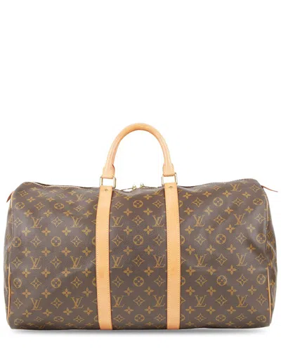 Pre-owned Louis Vuitton Monogram Canvas Keepall (authentic Pre-loved) In Brown
