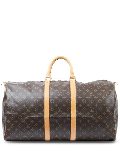 Pre-owned Louis Vuitton Monogram Canvas Keepall (authentic ) In Brown
