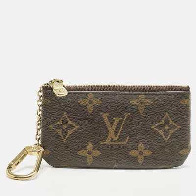 Pre-owned Louis Vuitton Monogram Canvas Key Pouch In Brown
