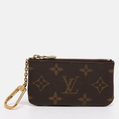 Pre-owned Louis Vuitton Monogram Canvas Key Pouch In Brown