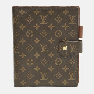 Pre-owned Louis Vuitton Monogram Canvas Large Ring Agenda Cover