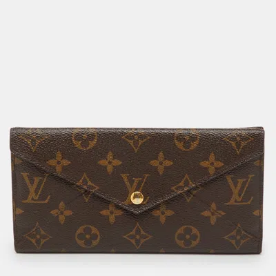 Pre-owned Louis Vuitton Monogram Canvas Long Origami Wallet In Brown