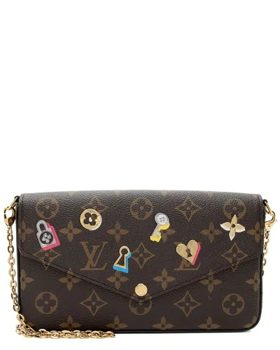 Pre-owned Louis Vuitton Monogram Canvas Love Lock Felicie Pochette (authentic )