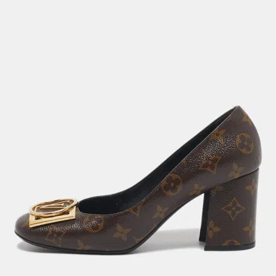 Pre-owned Louis Vuitton Monogram Canvas Madeleine Pumps Size 39 In Brown